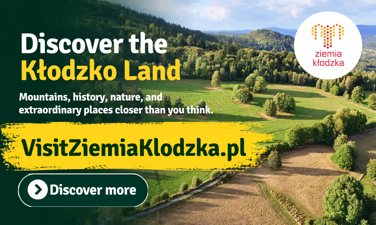 Baner reklamowy strony visitziemiaklodzka. po angielsku